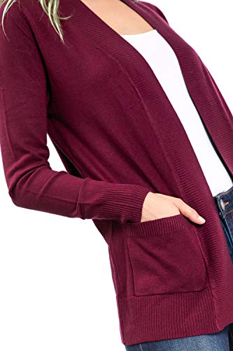 Image of Urban Look Womens Basic Long Sleeve Open Front Comfy Sweater Cardigan