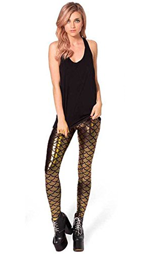 Legging femme or chic en taille 38 pantalon métallisé