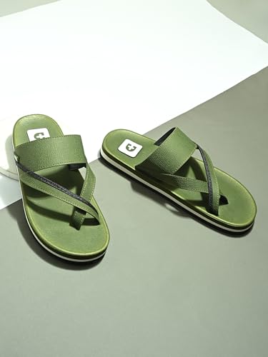 Image of Men's Comfort Slippers with Cross Strap Design | Cushioned Footbed & Shock Absorbing Sole | Lightweight Everyday Wear Slippers for Office, Home & Casual Walking