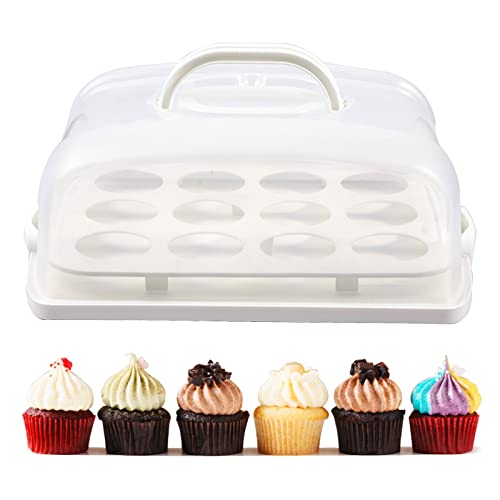 Zoaju Rectangle Cake And Cupcake Carrier With Collapsible Handles, Portable Cake Holder Box Holds Up To 11"(L) X 7"(W) Cake Or Less #TOP10
