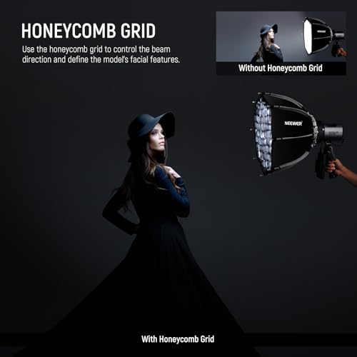 Image of NEEWER 18 inch /45cm Octagonal Softbox, Quick Release Bowens Mount Softbox with Honeycomb Grid, Light Diffusers, Bag for RGB CB60 CB60B CB200B MS60B MS60C MS150B S101-300W /400W Pro Vision 4 Q4, NS21P