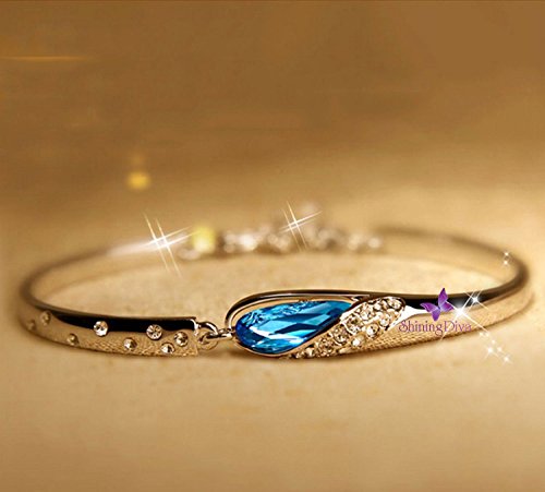 Image of Shining Diva Stylish Platinum Plated Austrian Crystal Bracelets for Girls