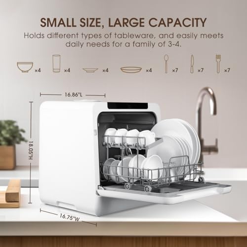 HAVA Table Top Dishwasher, New Upgraded Model Countertop Dishwasher 8 Wash Programs with Child Lock & Delayed Start Function, 5L Water Tank - No Hookup Needed - Image 4