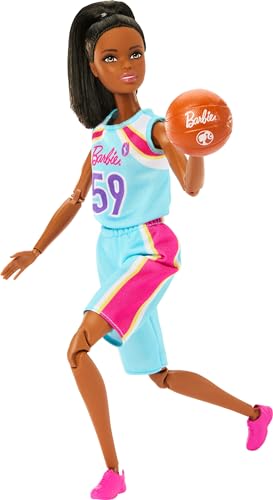 Boneca Barbie Morena Feita para Mexer Articulada To move Profissões Jogadora de Basquete com acessór