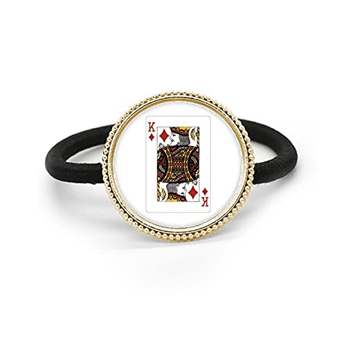 Corbata de pelo de plata anti tirones con diseño de naipes y tocado de metal