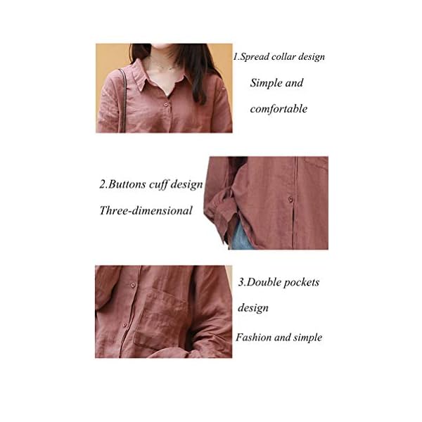 Minibee Women's Casual Cotton Linen Blouse Plus Size High Low Shirt Long Sleeve Tops White