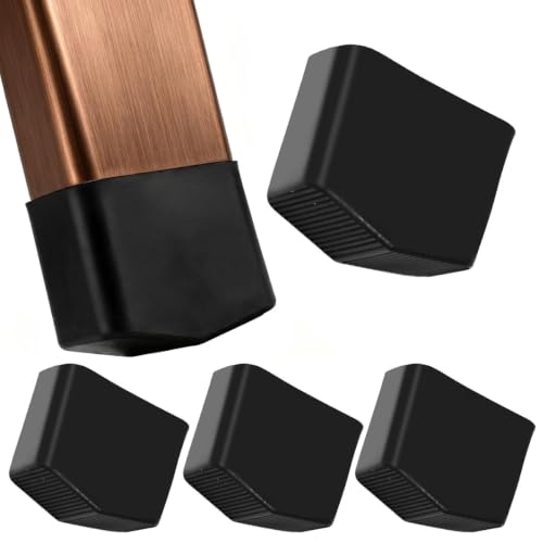 ZXBBTZ 4 Patins en Caoutchouc Antidérapants pour Pieds D'Échelle Compatibles Tubes Carrés 40x20 Mm pour Escabeau sur Carrelage Pieds Escabeau Pieds pour Escabeau