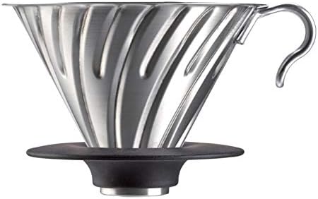Hario V60 Metal Coffee Dripper, Size 02, Silver