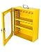 QWORK Heavy Duty Lockout Tagout Station with Clear Door & Lock, Wall Mounted Loto Box, Steel Cabinets, Large Machine Service Storage, Yellow