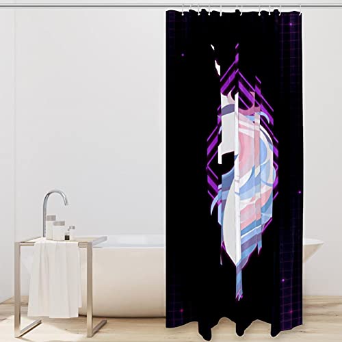 Rideau de douche licorne 183 cm en textile premium lavable - 3