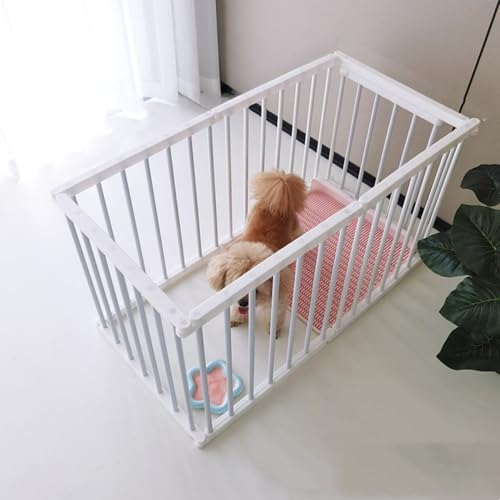 Bxzzuisぺットサークル 犬 ペットケージ 犬 フェンス 小型犬 中型犬 自由にレイアウト 組み立て簡単 ロータイプ 屋外 室内用 ペットフェンス (高さ50cm-48*93cm(6枚),ホワイト)
