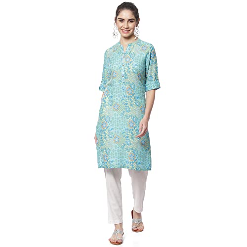 Image of Rangriti Purple Liva Straight Kurta for Women