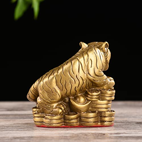 Brabud Brass Chinese Zodiac Ingots Tiger Statue Home Decoration Collectibles Shengxiaohu #TOP4