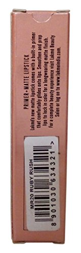 Image of Lakme 9 to 5 Primer + Matte Lip Stick - MR20 Ruby Rush, 3.6g Carton