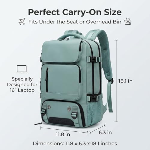 Mochila de viaje para portátil de 16 pulgadas gris de mano 3