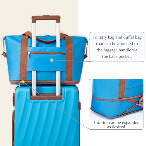 Image of Luggage Sets 6 Piece Suitcases with Wheels,ABS Hard Case Suitcases with Spinner Wheels,Durable Travel Luggage(SkyBlue, 6 Piece Set(16 inch /20 inch /24 inch /28))