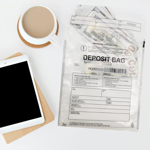 Daarcin Transparent Plastic Deposit Bags, 500pcs 9x12in Tamper Proof Bag Security Bank Pocket,Cash Transfer Bag with Barcode and Self Sealing Adhesive,Used for Cash,Checks,Credit Cards by Daarcin - Image 5