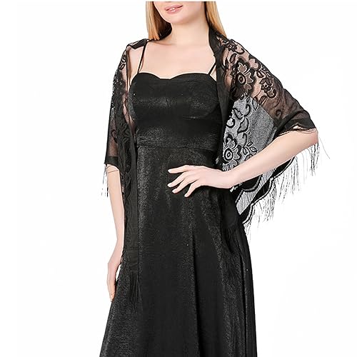 Ralcosuss Women’s Lace Pashmina Shawl Wrap for Evening Dress Triangle Soft Scarf Wedding Bridal Bridesmaid Shawl Scarves3