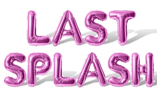 Image of Letter Balloons - LAST SPLASH 16 inch Inch Alphabet Letters Foil Mylar Balloon Bachelorette or Bachelor Party Banner (Pink)