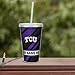 Rico Industries NCAA TCU Horned Frogs Primary 16oz Personalized Tumbler W/Straw - Team Colored Travel Tumbler - Keeps Drinks Cold or Hot- Reusable Straw Included