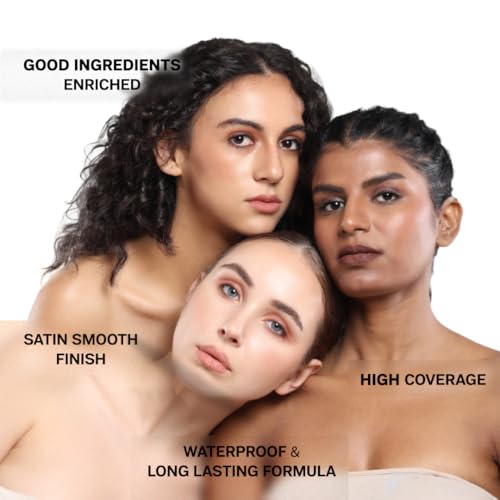 Image of FLiCKA The Base Story Cream Foundation for Face Makeup 8.5gm | Medium to High Coverage | Waterproof & Long Lasting | Smooth & Matte Finish with SPF | All Skin Types | 0.5 Fair
