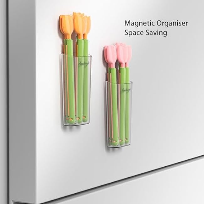 Tnfeeon 15pcs Tulip Magnet Sealing Clip Kitchen Clips Multi Functional Food Freshness Bag Clip with Storage Box for Refrigerator