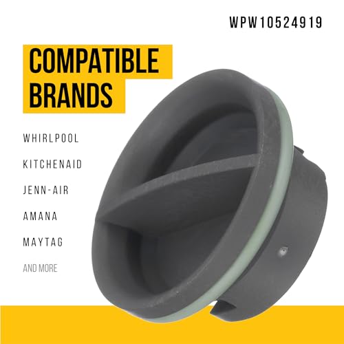 Image of PartsBroz WPW10524919 Rinse Aid Cap - Compatible With KitchenAid Jenn-Air Whirlpool Amana Dishwasher - Replaces AP6022604 W10524919 W10524923 2684856 PS11755938 Ultra Durable Replacement