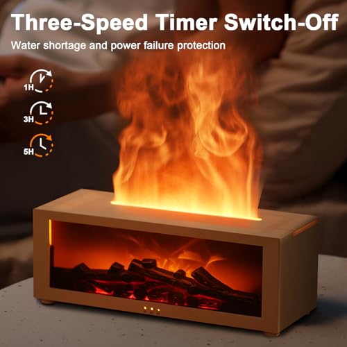 Diffuseur d'arômes flamme 3D avec arrêt automatique et télécommande - 5