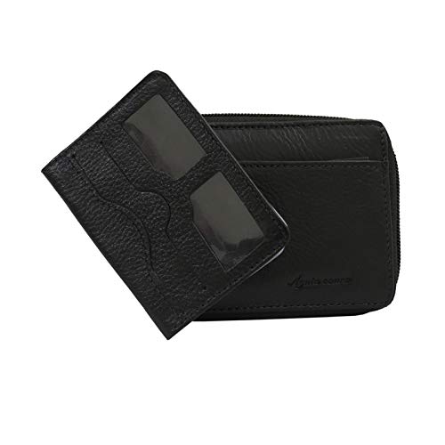 Carteira Masculina de Couro Com Fechamento em Zíper