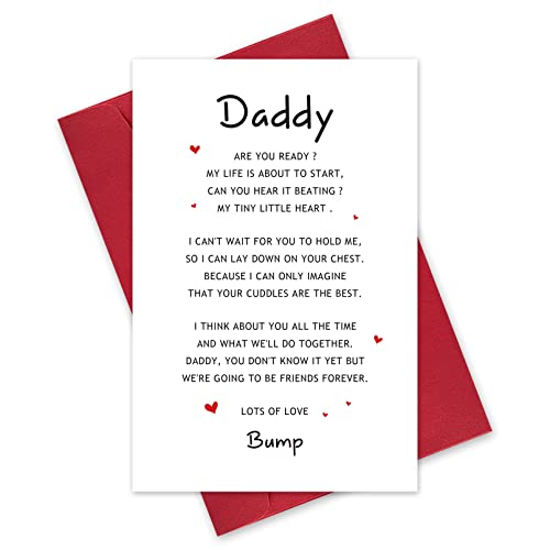 Leinessy Pregnancy Announcement Card For Dad To Be, Lovely Father's Day Card From The Bump, Poem Card For Daddy #TOP10
