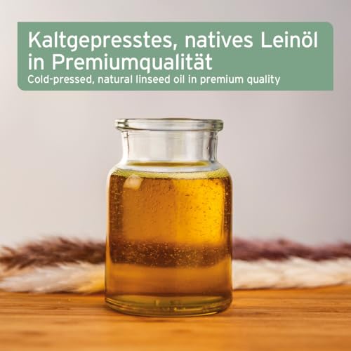 AniForte Leinöl Hunde & Katzen 500ml - Natives & kaltgepresstes Leinsamenöl, reich an Omega 3 & Omega 6 Fettsäuren, Barf Öl Zusatz, Leinöl für Hunde & Katzen