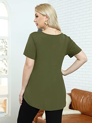 Image of BELAROI Women Plus Size Tops V-Neck Tunics Shirts