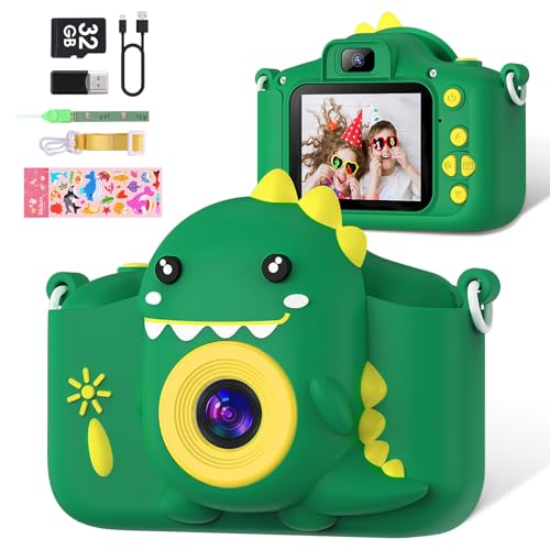 Image of Kids Camera for Boys Girls Toddlers Childrens 3-8 Years Old Christmas Birthday Gifts Toys Selfie Digital Dual Camera with 32GB Card