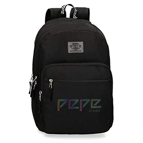 Preisvergleich Produktbild Pepe Jeans Osset Schulrucksack, 46 cm, 21.39 liters, Schwarz (Negro)