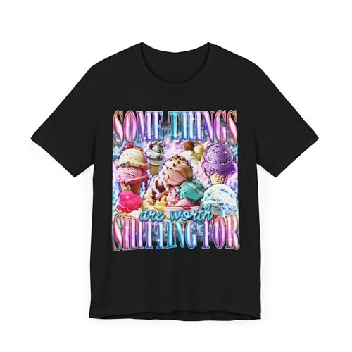 T-shirt unisexe avec inscription humour crème glacée noir taille 4XL