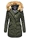Produktbild MARIKOO Damen Winter Jacke Parka Mantel Winterjacke warm gefüttert B362 [B362-Karmaa-Olive-Gr.XS]