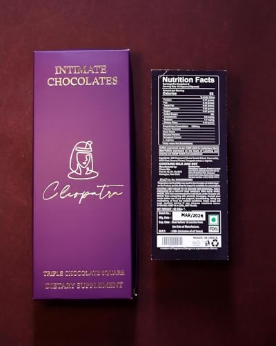 Image of Cleopatra Intimate Chocolate Bars For Couples Uplifting Mood Vitality More Desire & Enjoyment Best Gift Set for Men's & Women's Couples Vegetarian And Gluten-Free 60g (Pack of 1)