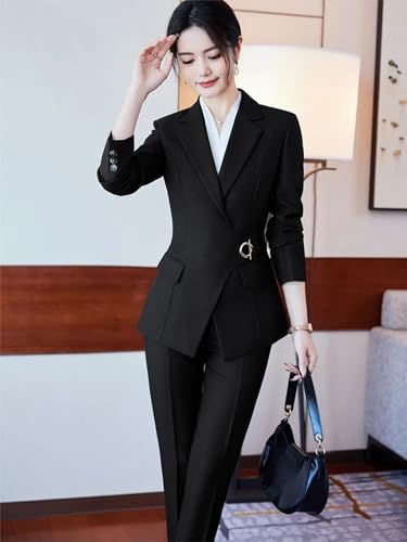 Women's 2 Piece Suit Business Casual Office Formal Outfits Dressy Blazer Work Pants Set2
