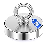 DIYMAG Super Strong Neodymium Fishing Magnets, 1000 lbs(453 KG) Pulling Force Rare Earth Magnet with Countersunk Hole Eyebolt Diameter 3.55 inch(90mm) for Retrieving in River,Lifting and Pick up