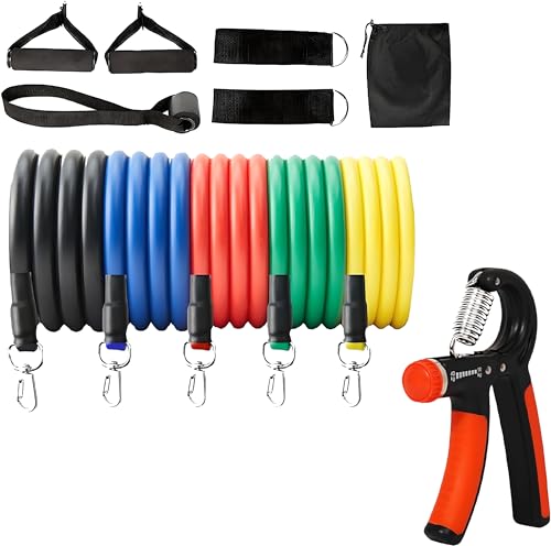 Image of Quick Fit Fitness Combo of 11-in-1 Resistance Bands Set & Hand Gripper for Workout