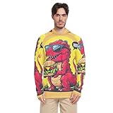 RPLIFE Golden Sun Face - Camisas de manga larga con bloqueo solar UPF 50+, camisas de manga larga para hombre, Dinosaur Eating Burger, X-Large