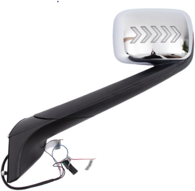 Fit for Truck Freightliner Cascadia 2018+ Chrome Hood Mirror Assembly with LED light Five Arrows Driver and Passenger side One Pair