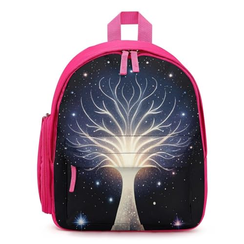 The Tree of Psychic Life Backpack for Men Women, Durable Small Bookbag Lightweight Daypack for Travel, Hiking, Pink-style