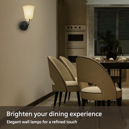 Image of PHILIPS Trumpet Black & Brass Wall Light | Decorative Indoor Wall Lamp For Bedroom & Hall | Bulb Base : E27 (Bulb Not Included)