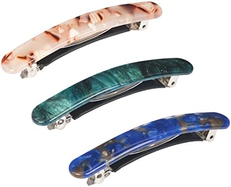 3PCS Hair Barrette for Women, French Hair Barrette Tortoise Shell Automatic Hair Clips for Thick Medium Volume Hair,Girls Women Hair Pin Retro Hair Clasp