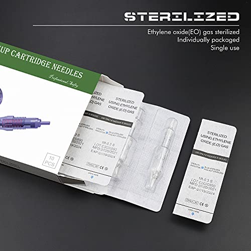 TATELF Permanent Makeup Maschine Cartridge Nadeln for Eyebrow lip Dense hair Shading supplies (1RL 0.25mm)