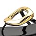 PARTY Square Toe Flip Flops Women,Fashion Designer Thong Sandals with Gold Buckle Trendy Summer Comfort Flat Sandals,BLACK PU-10