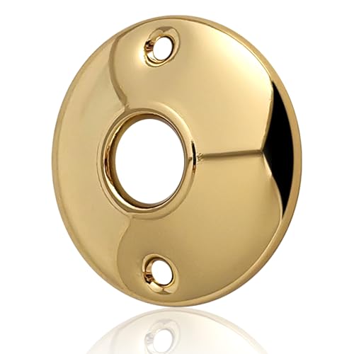 MOSECYOU Vintage Door Knob Rosettes 2 Pack, Bright Brass, 2-1/4”