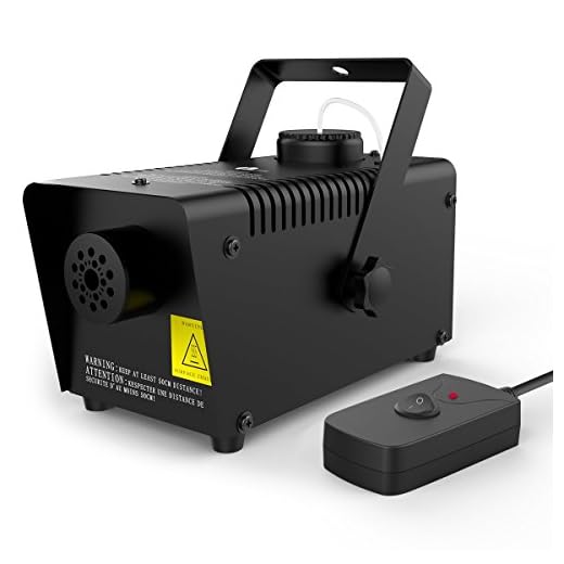 1byone Fog Machine with Wired Remote Control, 400-Watt Smoke Machine for Halloween,Christmas, Weddings, Parties & Holidays,O00QL-0041 (Black)