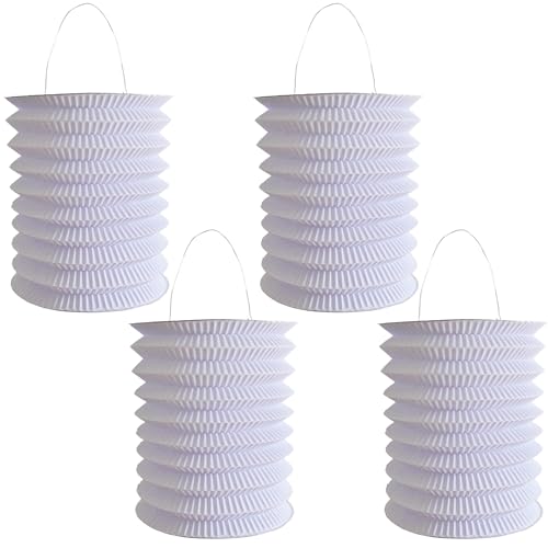 Hezhou 4 PCS Lanterne Suspendue Lanternes Papier Lampion Extérieur Lampions Cylindrique Jardin Lampion Papier Décoration Fête L'Extérieur projets Bricolage...